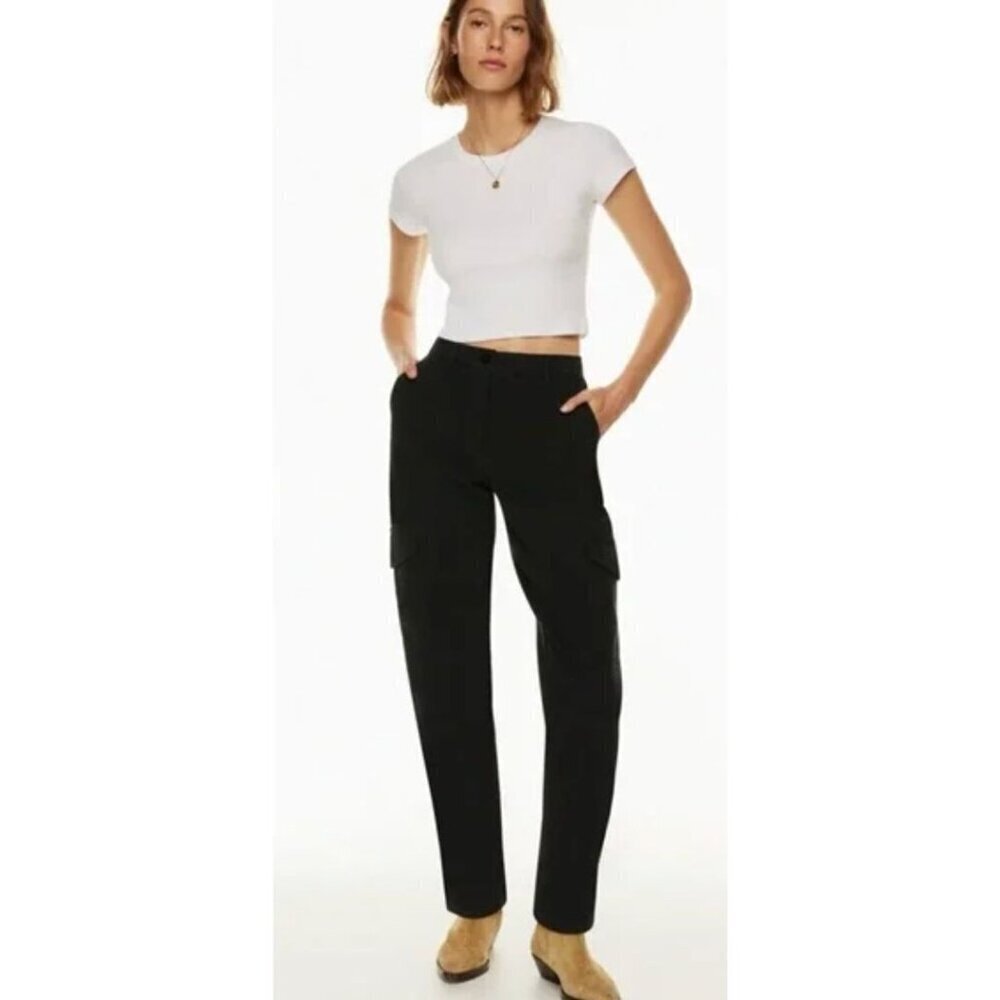Aritzia Wilfred Free Modern Cargo Pants Black Tapered High Rise-sz 2 - Picture 5 of 11